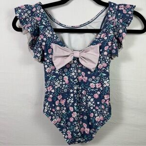Floral Kids Swimwear with Bow